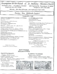 Weekend of September 8-9, 2018